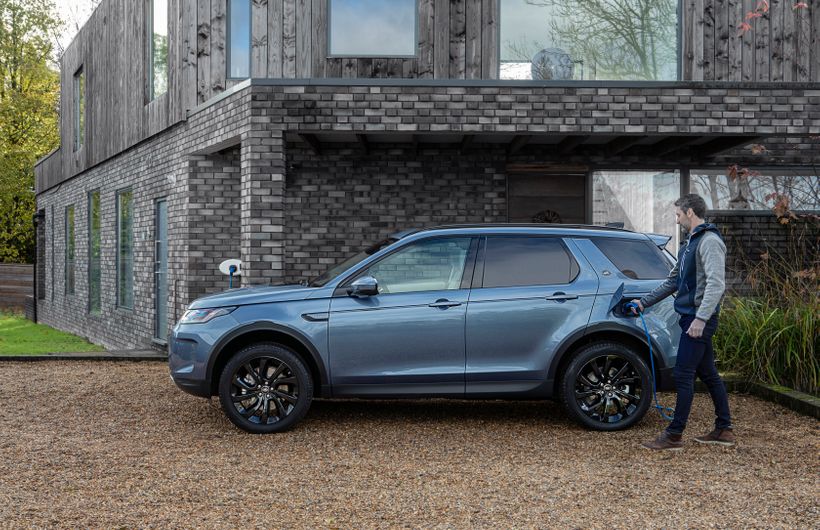 Land Rover Discovery Sport left side charging at house